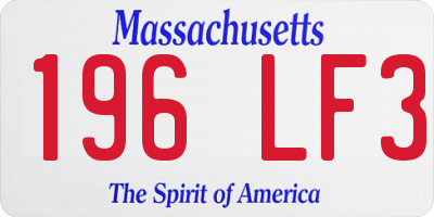 MA license plate 196LF3