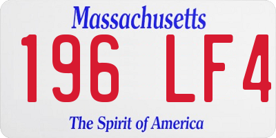MA license plate 196LF4