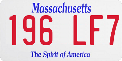MA license plate 196LF7