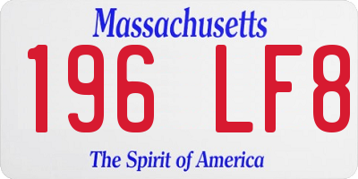 MA license plate 196LF8
