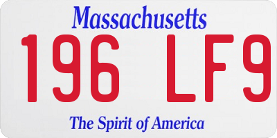 MA license plate 196LF9