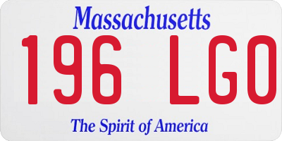 MA license plate 196LG0