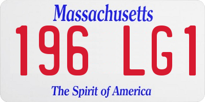 MA license plate 196LG1