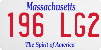 MA license plate 196LG2