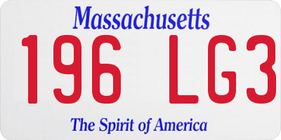 MA license plate 196LG3
