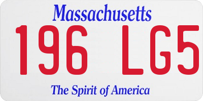MA license plate 196LG5