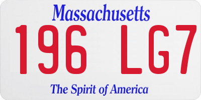 MA license plate 196LG7