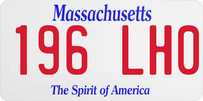 MA license plate 196LH0