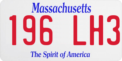 MA license plate 196LH3
