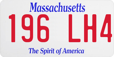 MA license plate 196LH4