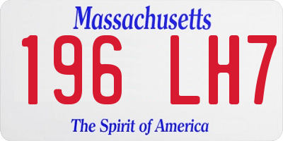 MA license plate 196LH7