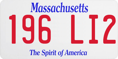 MA license plate 196LI2