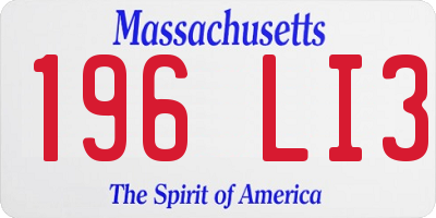 MA license plate 196LI3