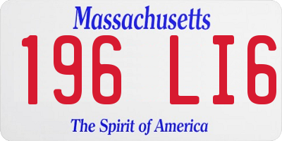 MA license plate 196LI6