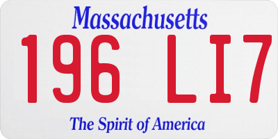 MA license plate 196LI7
