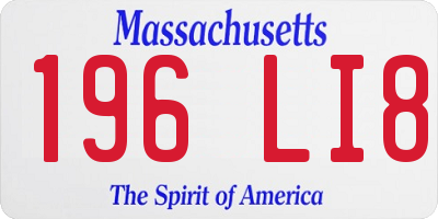 MA license plate 196LI8