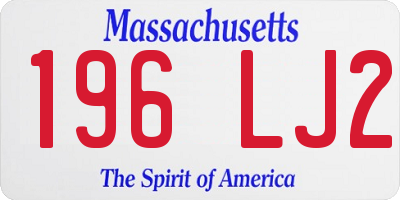 MA license plate 196LJ2