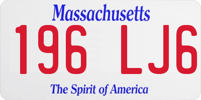 MA license plate 196LJ6