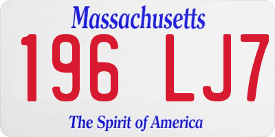 MA license plate 196LJ7