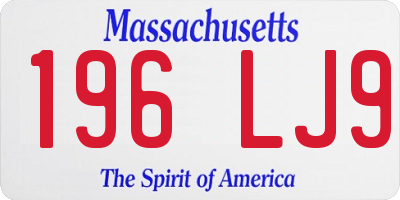 MA license plate 196LJ9