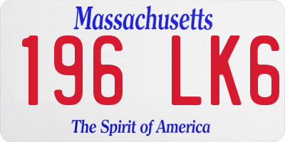 MA license plate 196LK6