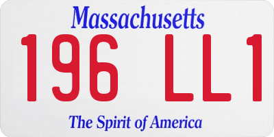 MA license plate 196LL1