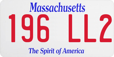 MA license plate 196LL2