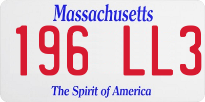 MA license plate 196LL3