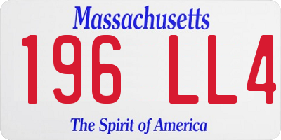 MA license plate 196LL4