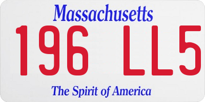MA license plate 196LL5