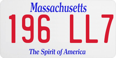 MA license plate 196LL7