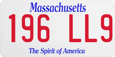MA license plate 196LL9