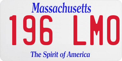 MA license plate 196LM0
