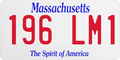 MA license plate 196LM1