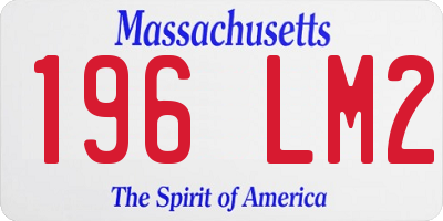 MA license plate 196LM2
