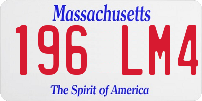 MA license plate 196LM4