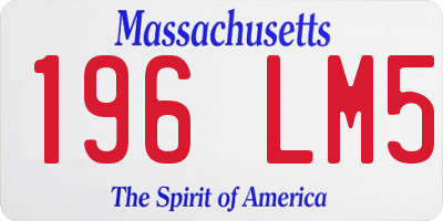 MA license plate 196LM5