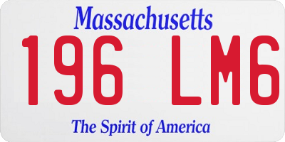 MA license plate 196LM6