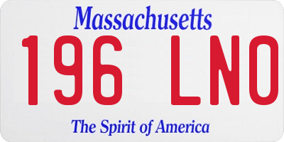 MA license plate 196LN0