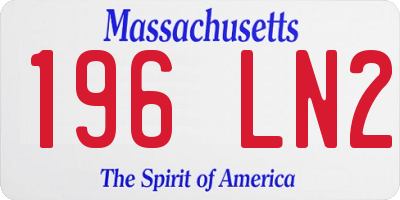 MA license plate 196LN2