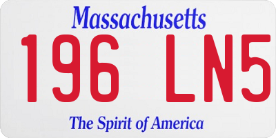 MA license plate 196LN5