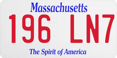 MA license plate 196LN7
