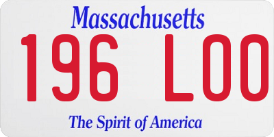 MA license plate 196LO0