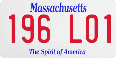 MA license plate 196LO1