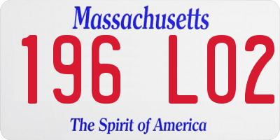 MA license plate 196LO2