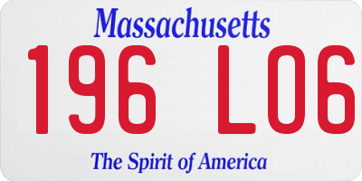 MA license plate 196LO6