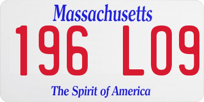 MA license plate 196LO9