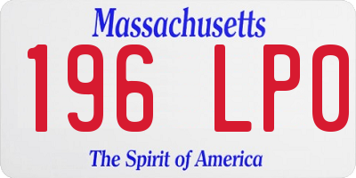 MA license plate 196LP0