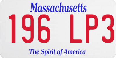 MA license plate 196LP3