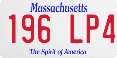MA license plate 196LP4